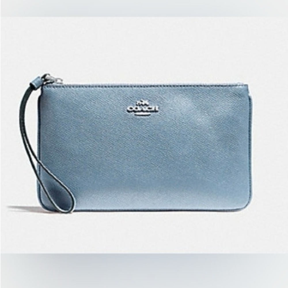 Coach Light Blue Wristlet EUC